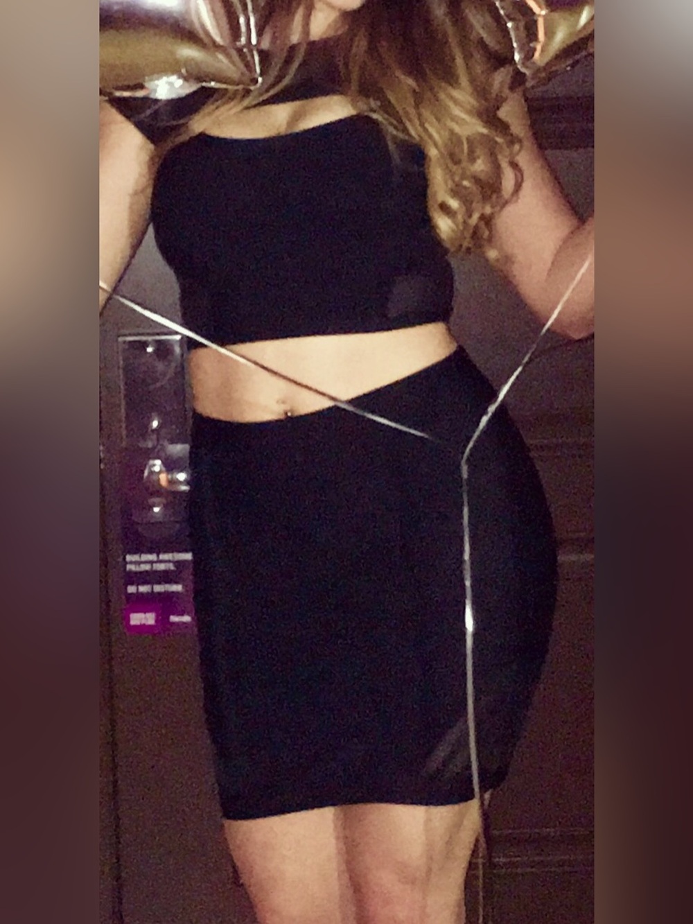 BEBE Black Bodycon Set